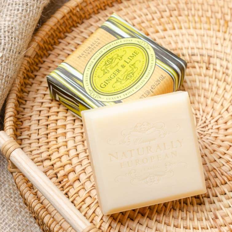 Naturally European Ginger & Lime Soap Bar 150g - Image 2