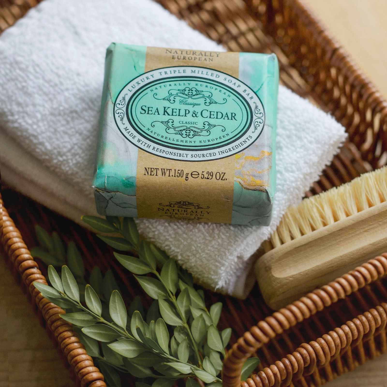 Naturally European Sea Kelp and Cedar Soap Bar 150g - Image 2