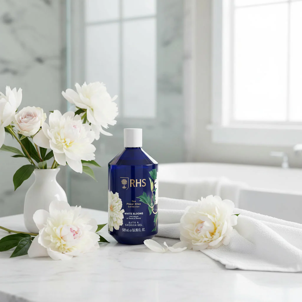 RHS Flower Show White Blooms Shower Gel 500ml - Image 3