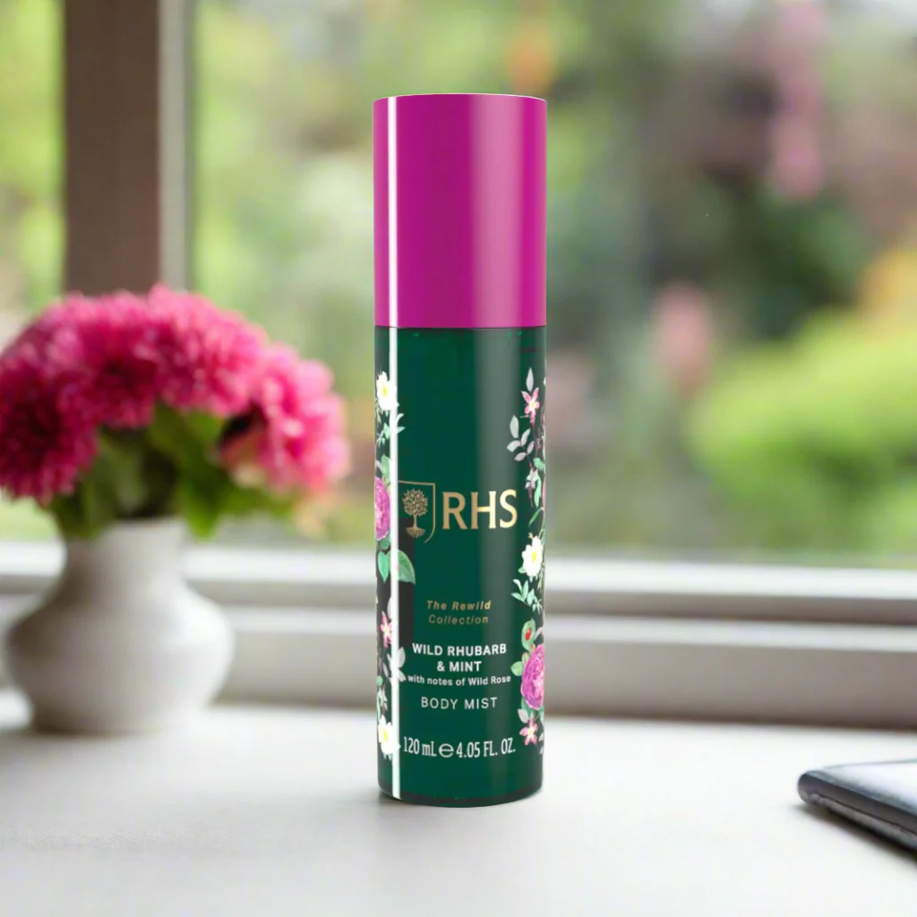 RHS Rewild Rhubarb and Mint Body Mist 120ml - Image 2