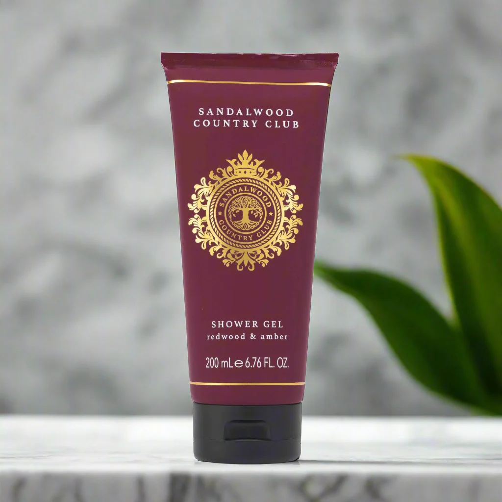 Sandalwood Country Club Redwood & Amber Shower Gel 200ml - Image 2