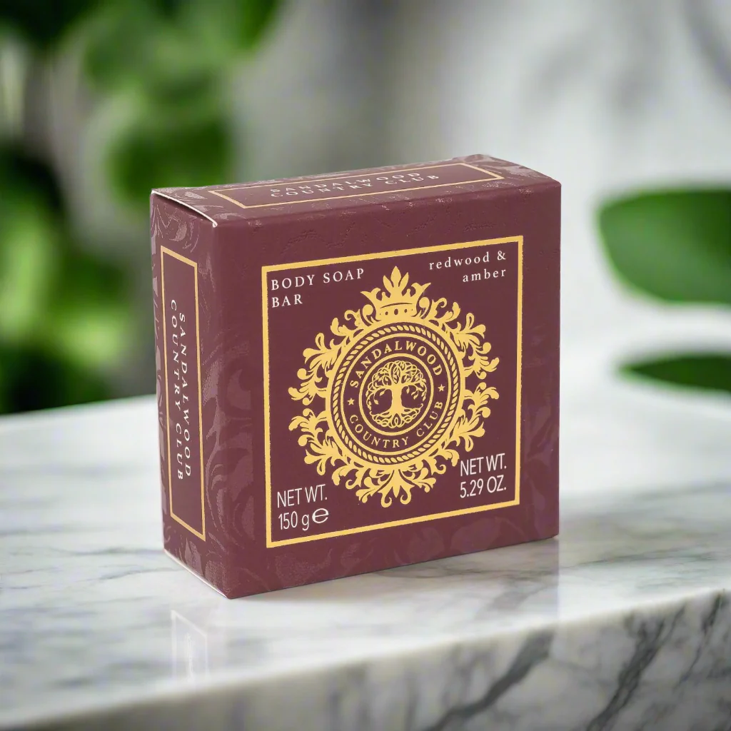 Sandalwood Country Club Redwood and Amber Soap Bar 150g - Image 2