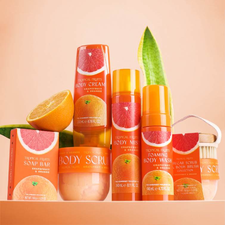 Tropical Fruits Orange and Grapefruit Foaming Body Wash 140ml - Image 3